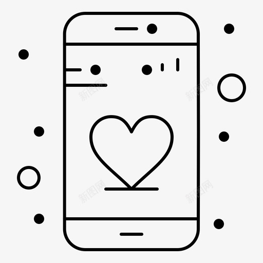 应用程序约会心脏svg_新图网 https://ixintu.com 应用程序 约会 心脏 手机 android 细线