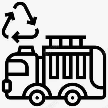 垃圾车公共服务29直线式图标