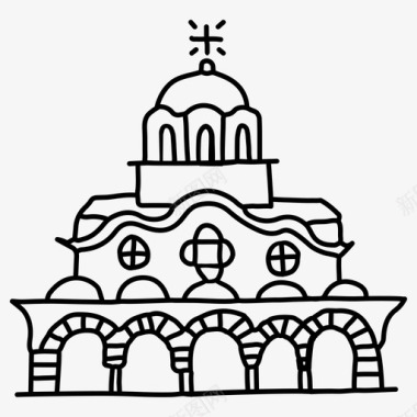 瑞拉寺建筑保加利亚图标
