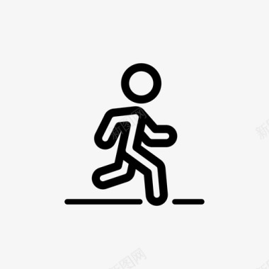 跑步运动员慢跑图标