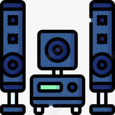 扬声器电子音乐5线性颜色图标