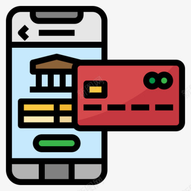 手机银行银行业务128线性颜色图标