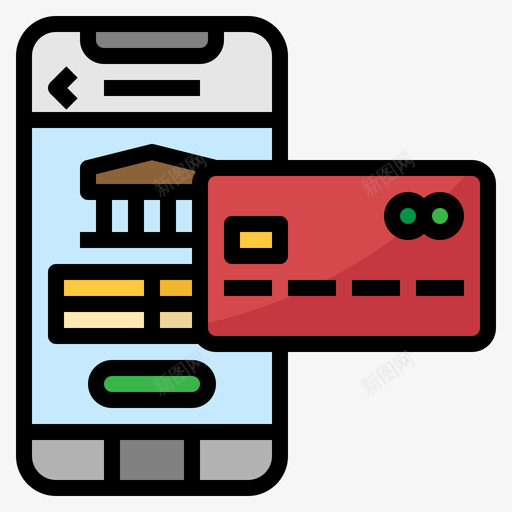 手机银行银行业务128线性颜色svg_新图网 https://ixintu.com 手机 银行 银行业务 线性 颜色