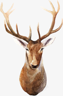 水彩手绘梦幻麋鹿小鹿免扣透明166水彩手绘梦幻麋鹿素材
