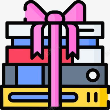 礼品书籍和文学1线性色彩图标