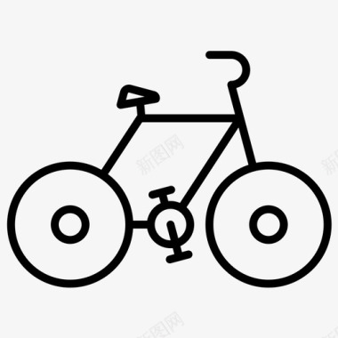 自行车双自行车运动加粗线条集467图标