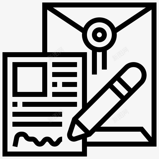 文件合同信函svg_新图网 https://ixintu.com 文件 合同 信函 正式 签字 服务