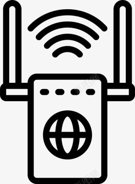 Wifi无线4线性图标