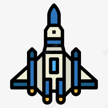 喷气式飞机11号飞机线性颜色图标