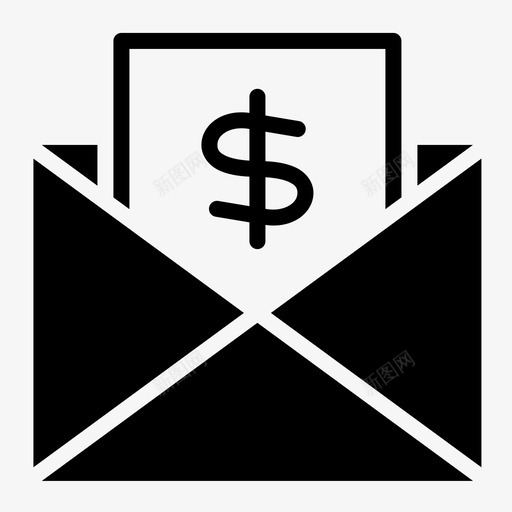 电子邮件业务财务svg_新图网 https://ixintu.com 业务 财务 电子邮件 消息 货币 字形