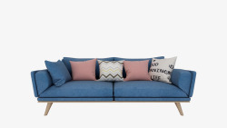 蓝色沙发免扣家具素材