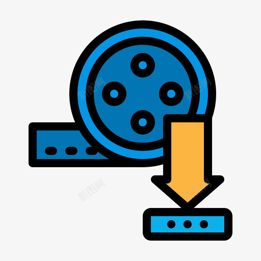 电影胶片电影和视频3线性颜色svg_新图网 https://ixintu.com 电影 胶片 视频 线性 颜色