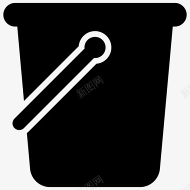 水桶手水桶房屋清洁符号图标图标