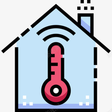 温度控制智能家居57线性颜色图标