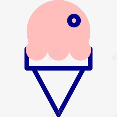 冰淇淋164岁生日线性颜色图标