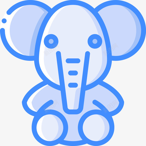 大象软玩具3蓝色svg_新图网 https://ixintu.com 大象 玩具 蓝色