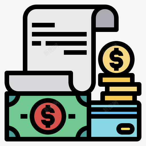 金钱金融55线性颜色svg_新图网 https://ixintu.com 金钱 金融 线性 颜色