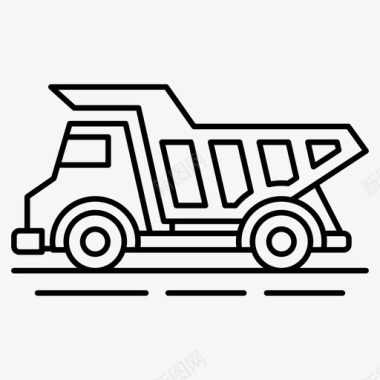 自卸卡车建筑卡车垃圾车图标