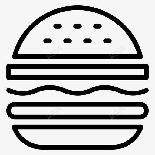 汉堡包快餐三明治svg_新图网 https://ixintu.com 汉堡包 快餐 三明治 25种 食品 系列 图标
