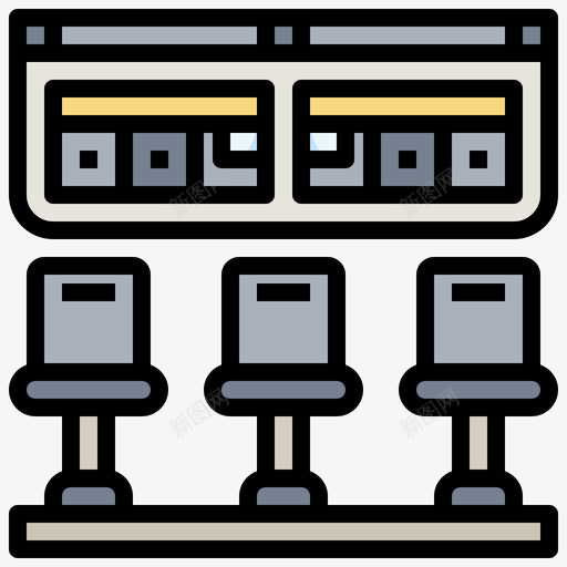 32号火车站座位线性颜色svg_新图网 https://ixintu.com 32号 火车站 座位 线性 颜色