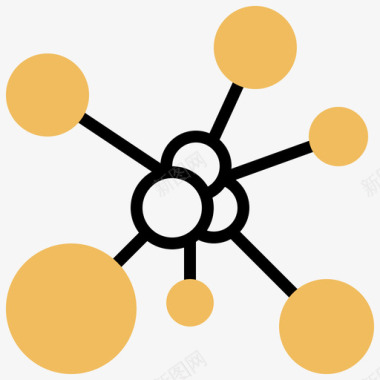 质子核元素4黄色阴影图标