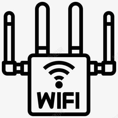 Wifi路由器计算机组件7线性图标