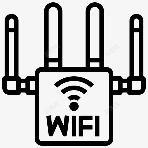 Wifi路由器计算机组件7线性svg_新图网 https://ixintu.com Wifi 路由器 计算机 组件 线性