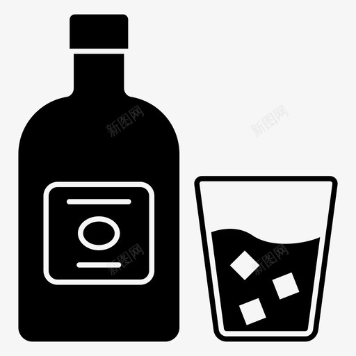 威士忌瓶酒精饮料svg_新图网 https://ixintu.com 威士忌 饮料 酒精 伏特加 葡萄酒 食品 字形 图标
