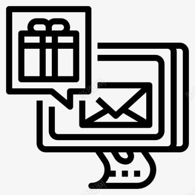 电子邮件礼品卡购买电子商务图标
