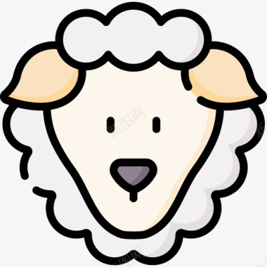 绵羊宰牲节7线性颜色图标