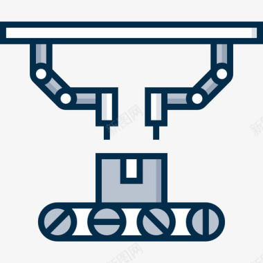 机械臂工业过程46线性颜色图标