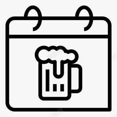 国际啤酒日酒精日历图标