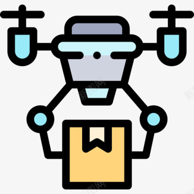 无人机交付交付197线性颜色图标