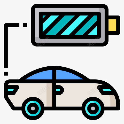 汽车电动汽车6线性颜色svg_新图网 https://ixintu.com 汽车 电动汽车 线性 颜色