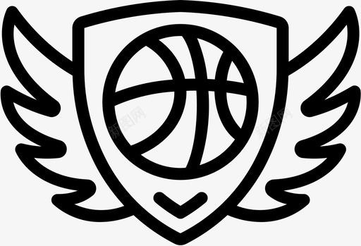盾牌篮球62直线型图标