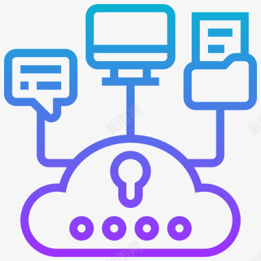 云存储数据库管理17梯度图标