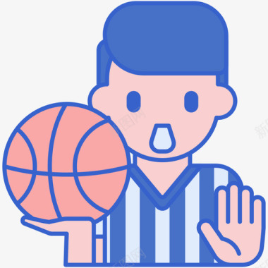 裁判员篮球59线条颜色图标