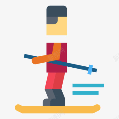 滑雪冬奥会1级平地图标