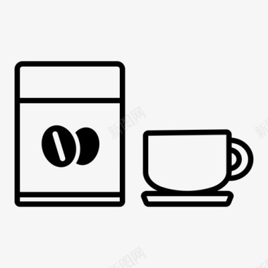 咖啡包和煮咖啡煮咖啡咖啡菜单图标