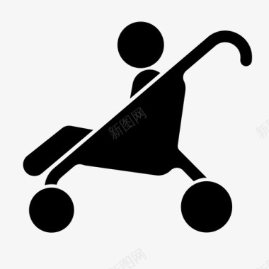 婴儿车椅子推图标