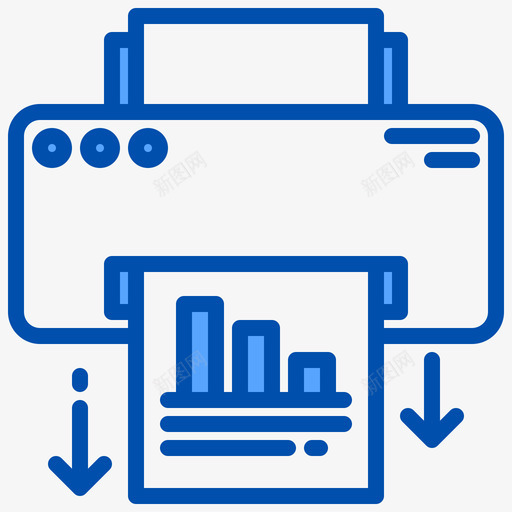 打印机数据分析25蓝色svg_新图网 https://ixintu.com 打印机 数据分析 蓝色
