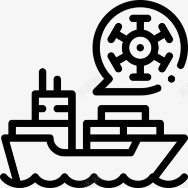 船covid保护措施4线性图标