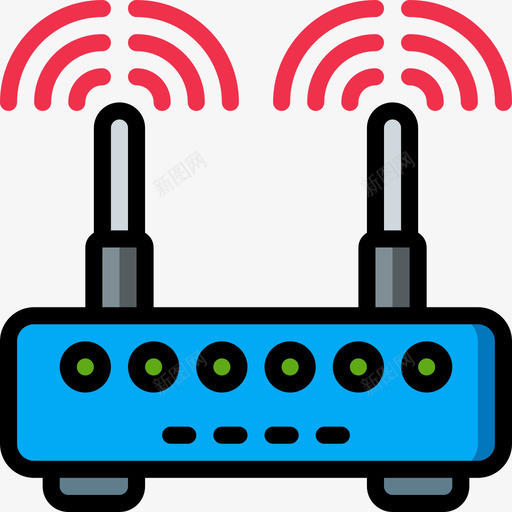 线性彩色无线路由器svg_新图网 https://ixintu.com 线性 彩色 无线 路由器