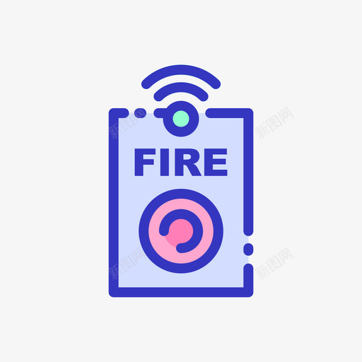 火警物联网128线颜色svg_新图网 https://ixintu.com 火警 联网 颜色