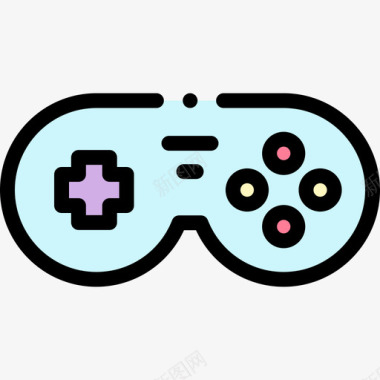 游戏控制器日常用品4线性颜色图标
