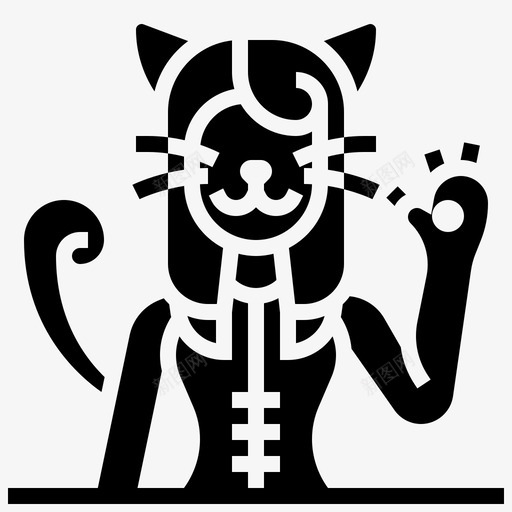 鬼猫魔鬼女孩svg_新图网 https://ixintu.com 鬼猫 魔鬼 女孩 地狱 怪物 雕文