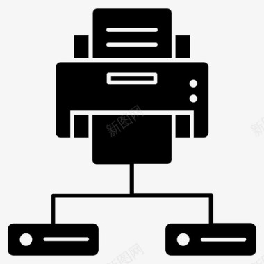 网络打印机传真机印刷机图标