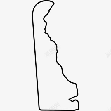 特拉华州美国地图图标