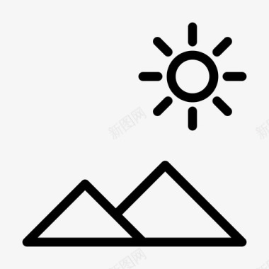 山脉阳光普照自然天气图标