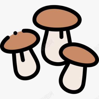 蘑菇加拿大25线形颜色图标